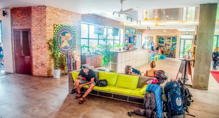 Backpacker common room and social space